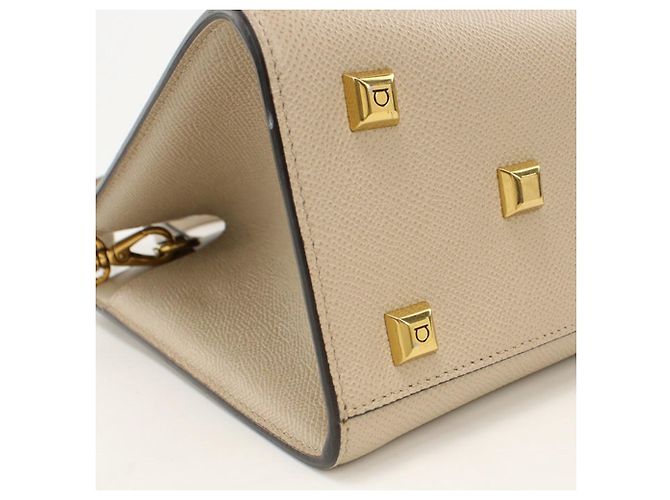Borsa in pelle beige Salvatore Ferragamo - vista 7
