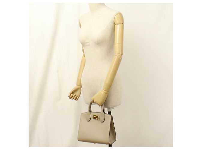 Borsa in pelle beige Salvatore Ferragamo - vista 8