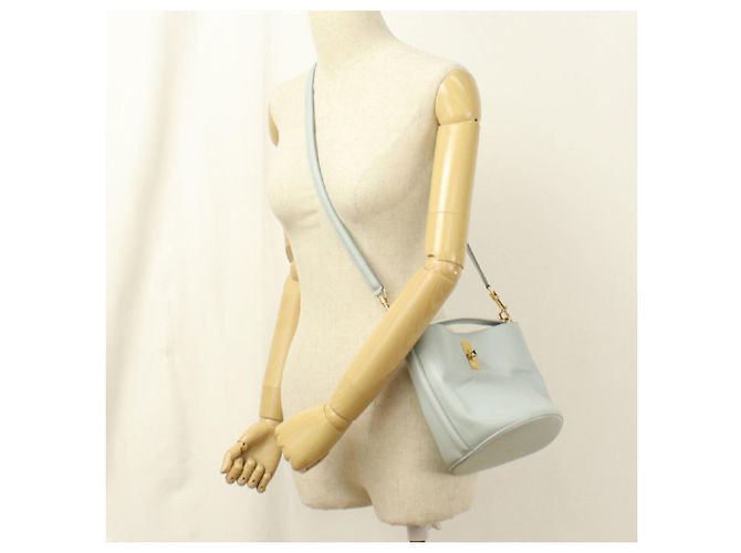 Céline Borsa a mano Celine in pelle blu - vista 10