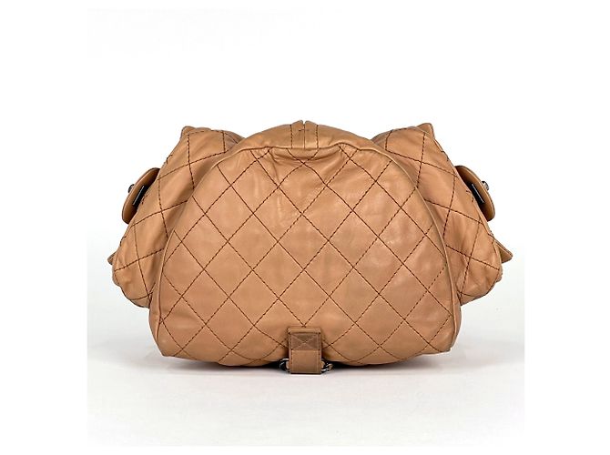 Chanel Matelassé Leder-Rucksack Beige - Ansicht 3