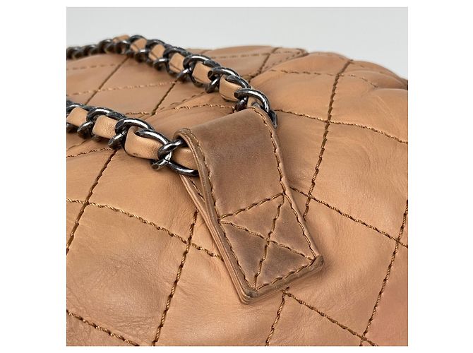 Chanel Matelassé Leder-Rucksack Beige - Ansicht 5