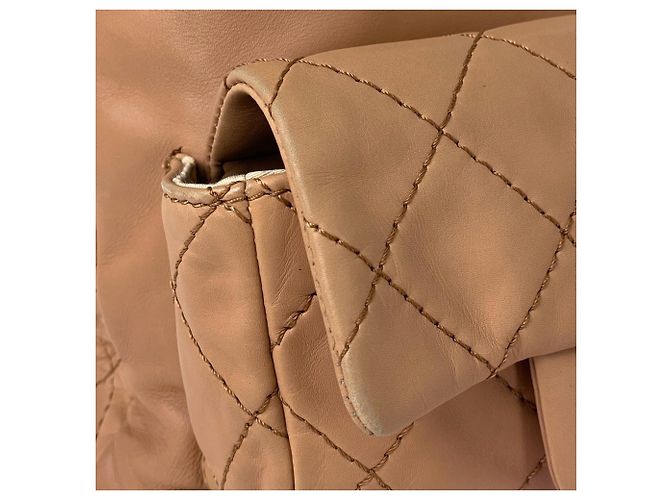 Chanel Matelassé Leder-Rucksack Beige - Ansicht 6