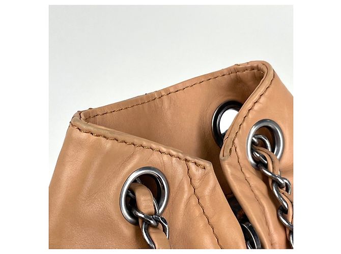 Chanel Matelassé Leder-Rucksack Beige - Ansicht 7