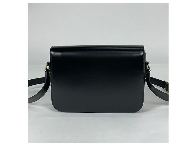 Céline Borsa a tracolla in pelle Celine Triomphe Nero - vista 3