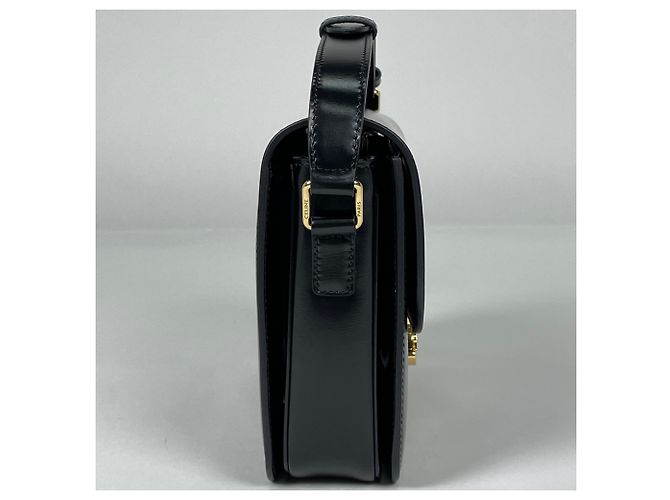 Céline Borsa a tracolla in pelle Celine Triomphe Nero - vista 4