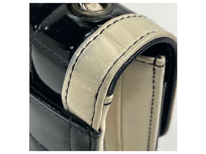 Chanel Chocolate Bar Schultertasche Schwarz Roh - Ansicht 4