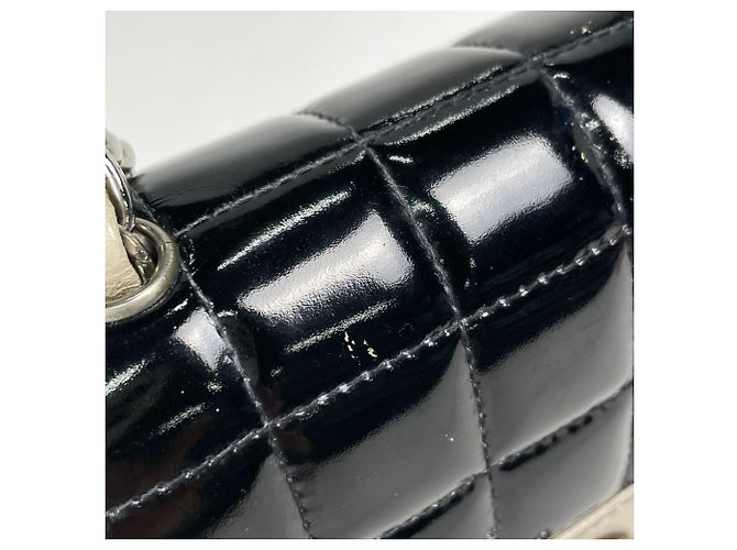 Chanel Chocolate Bar Schultertasche Schwarz Roh - Ansicht 5