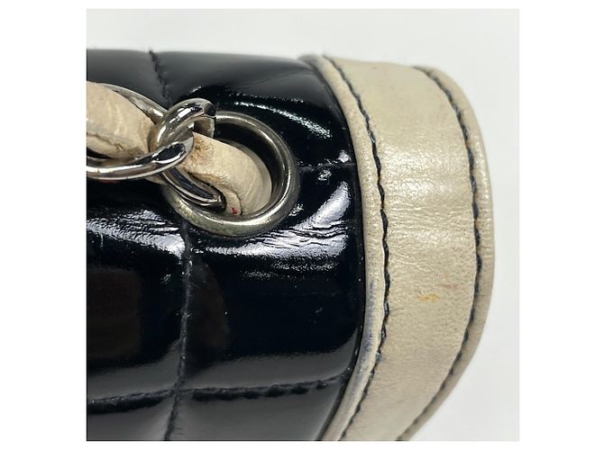 Chanel Chocolate Bar Schultertasche Schwarz Roh - Ansicht 6