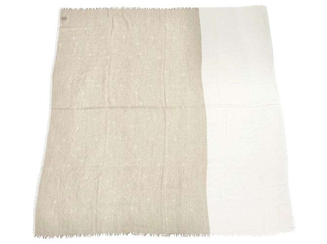 Chanel 19P Cashmere Silk Shawl Beige Cream - view 3