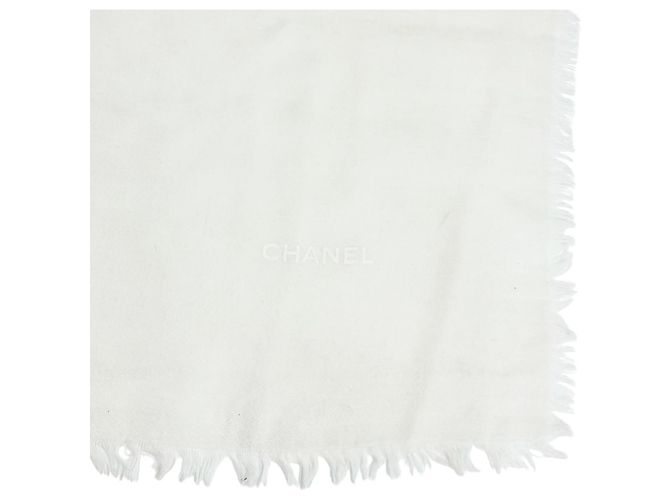 Chanel 19P Cashmere Silk Shawl Beige Cream - view 7