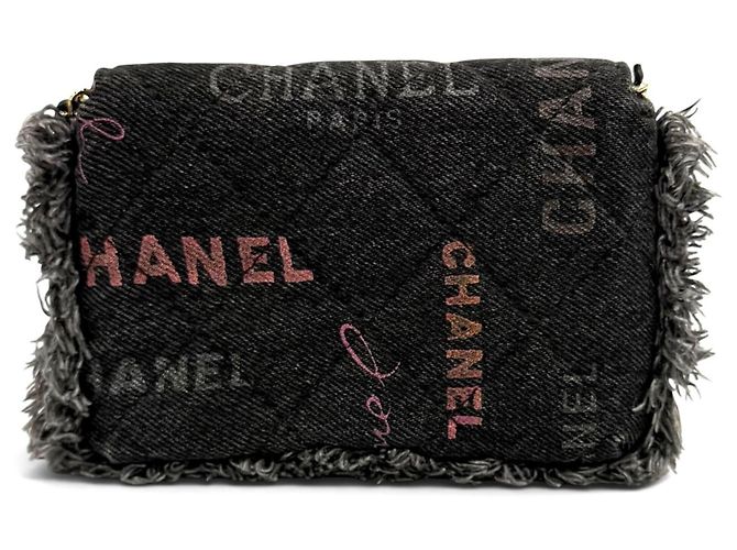 Bolso Chanel Coco Mark Mini Matelassé de denim y piel Negro Multicolor - vista 4