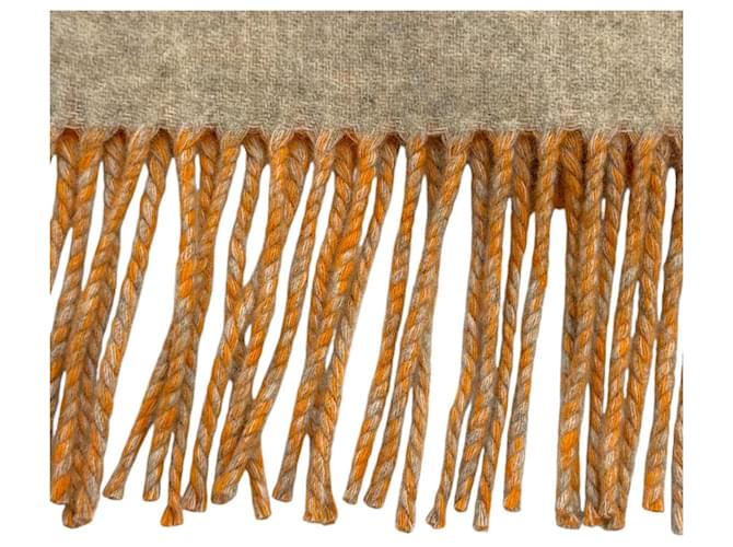 Hermès Sciarpa Stole in Cashmere Hermes Beige Arancione - vista 6
