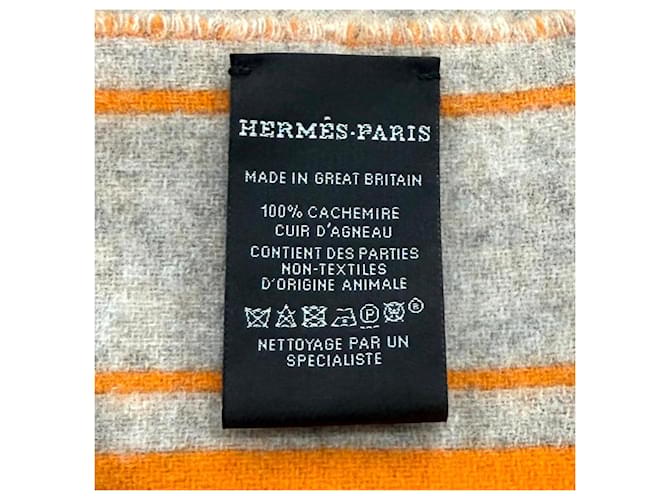 Hermès Sciarpa Stole in Cashmere Hermes Beige Arancione - vista 9