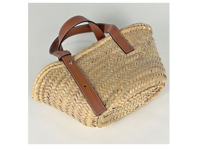 Bolsa Loewe Basket de ráfia e couro castanho Marrom - vista 2