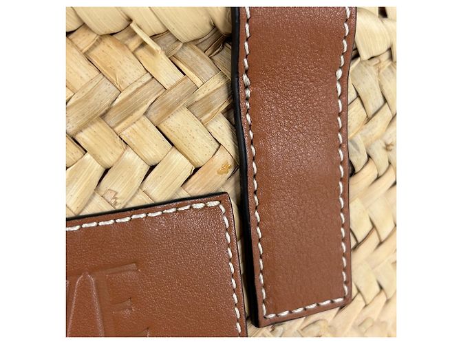 Bolsa Loewe Basket de ráfia e couro castanho Marrom - vista 4