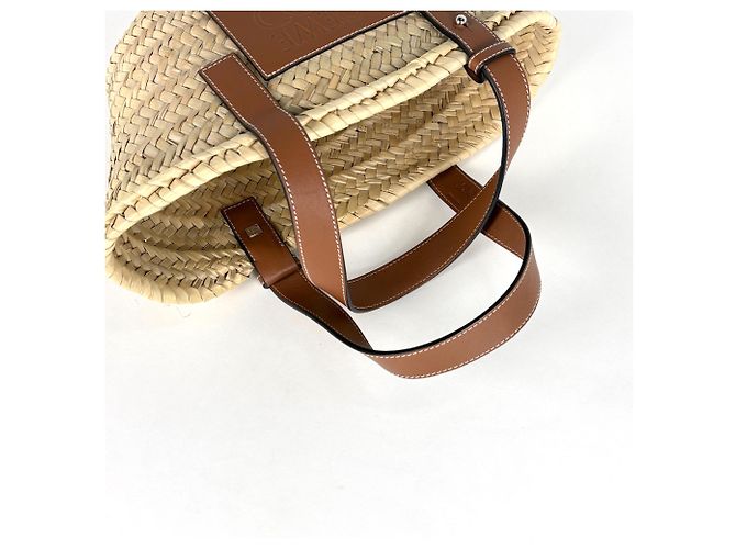 Bolsa Loewe Basket de ráfia e couro castanho Marrom - vista 6