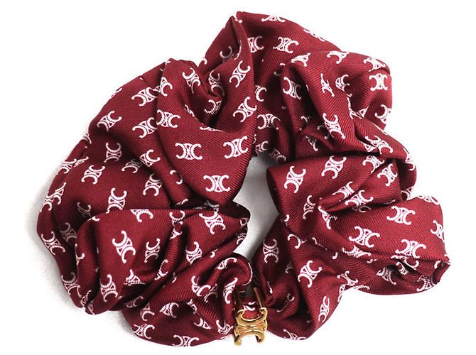 Céline CELINE Mini Triomphe Scrunchie aus Seide und Messing Roh Bordeaux - Ansicht 3
