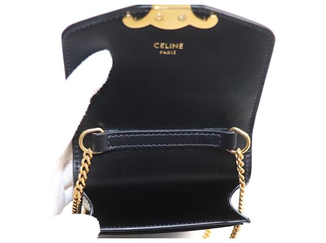 Céline Borsa a tracolla e porta cellulare Celine Triomphe Nero - vista 4