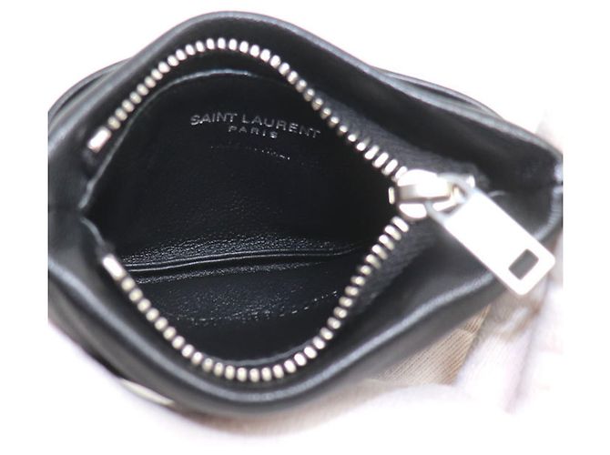 Monedero Saint Laurent de piel de cordero negra Negro - vista 4