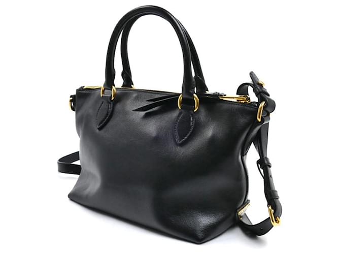 Borsa a tracolla 2-Way Prada Vitello Daino Nero - vista 2