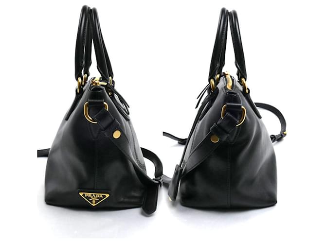 Borsa a tracolla 2-Way Prada Vitello Daino Nero - vista 4