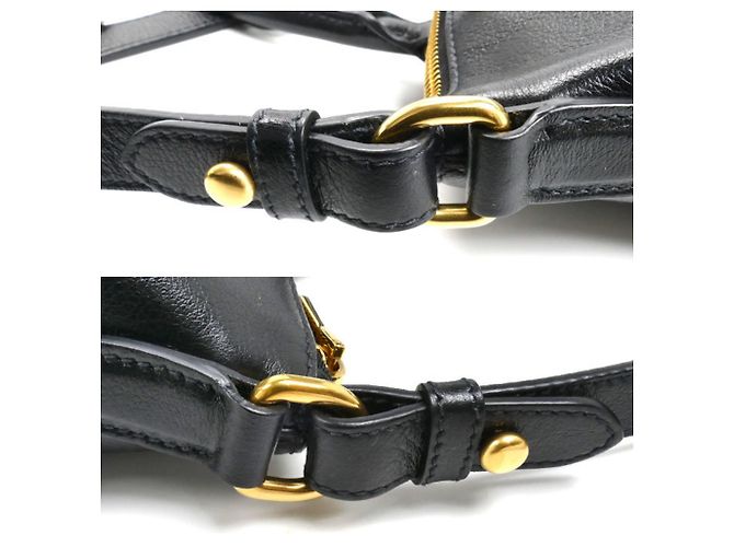 Borsa a tracolla 2-Way Prada Vitello Daino Nero - vista 7
