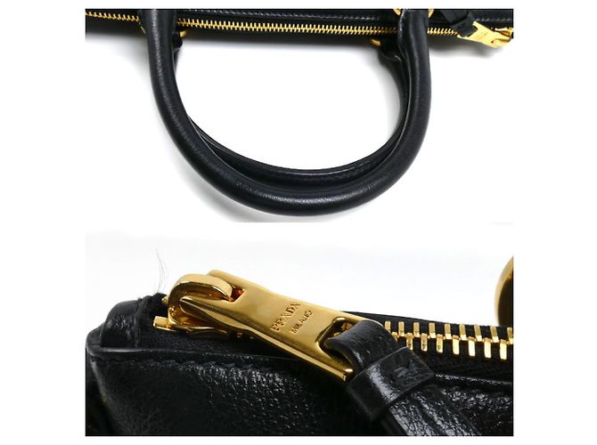 Borsa a tracolla 2-Way Prada Vitello Daino Nero - vista 8