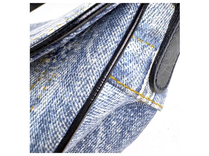 Christian Dior Saddle Bag aus hellblauem Denim - Ansicht 4