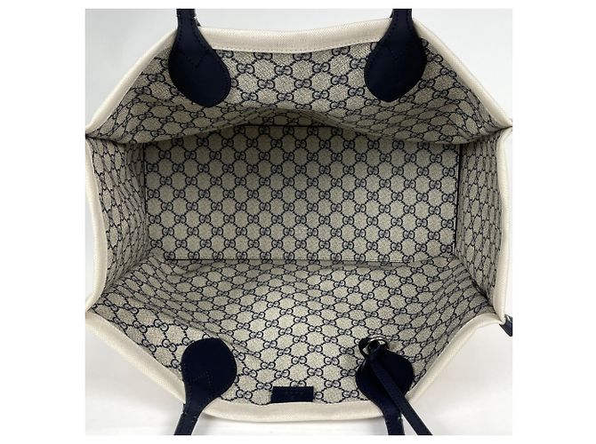 Saco Tote Gucci GUCCI em Ivory e Navy Cru Azul marinho - vista 6