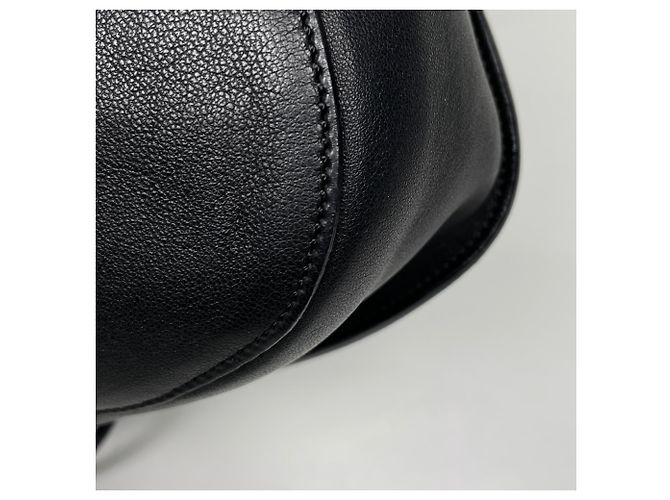 Borsa a tracolla in pelle con frange Loewe Black Anagram Nero - vista 3