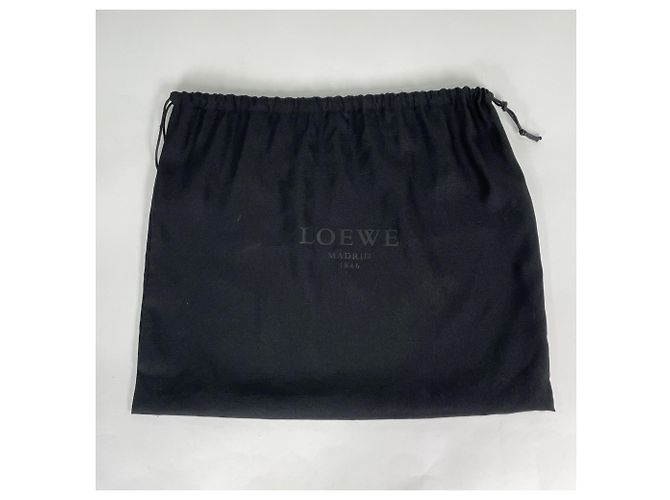 Borsa a tracolla in pelle con frange Loewe Black Anagram Nero - vista 9