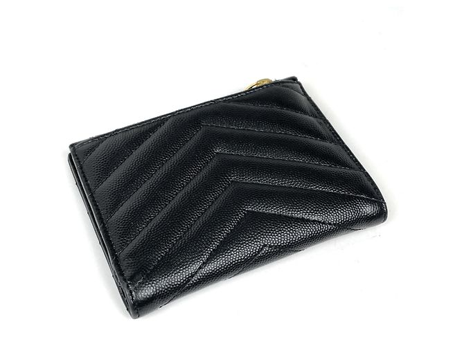 Yves Saint Laurent Bi-Fold Ledergeldbörse in Schwarz - Ansicht 2