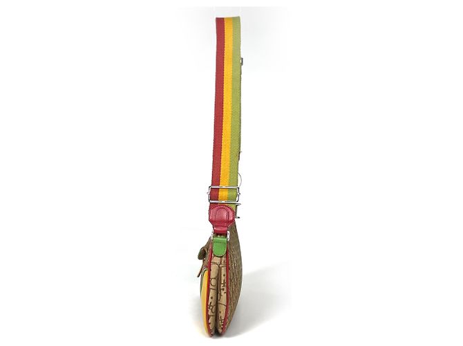 Christian Dior Rasta Trotter Schultertasche Braun Mehrfarben - Ansicht 2