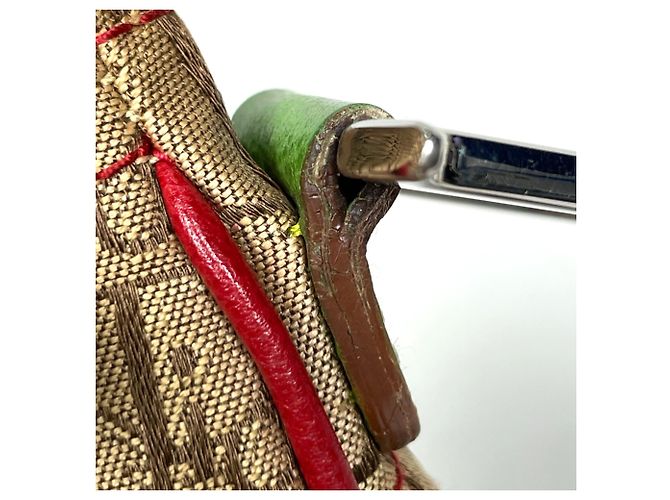 Christian Dior Rasta Trotter Schultertasche Braun Mehrfarben - Ansicht 7
