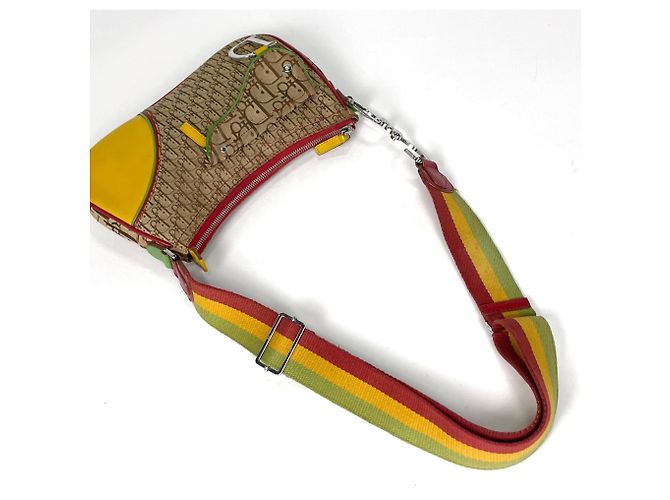 Christian Dior Rasta Trotter Schultertasche Braun Mehrfarben - Ansicht 9