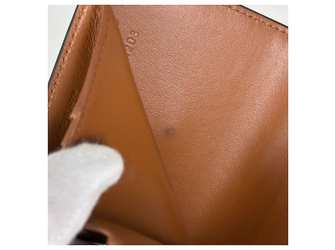 Céline Portafoglio mini tri-fold Celine Triomphe Marrone Nero - vista 5