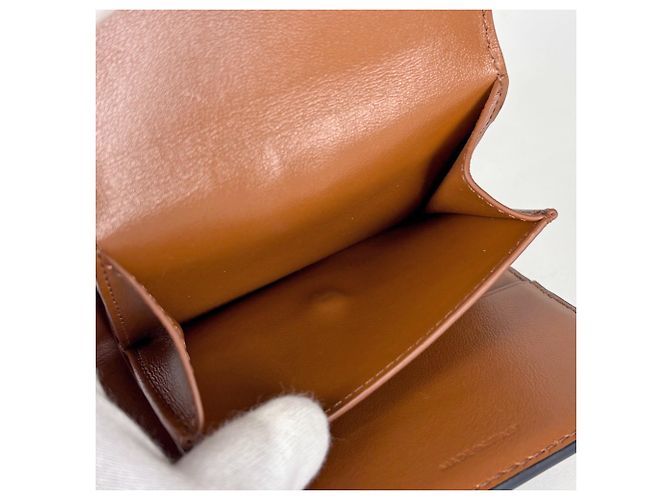 Céline Portafoglio mini tri-fold Celine Triomphe Marrone Nero - vista 6