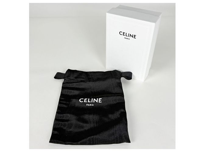 Céline Portafoglio mini tri-fold Celine Triomphe Marrone Nero - vista 8