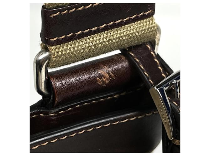 Jacquard Borsa a tracolla Prada in Beige Brown Marrone - vista 4