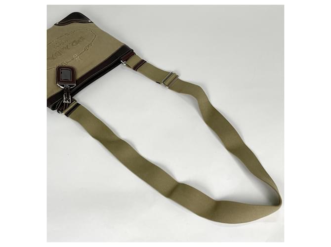 Jacquard Borsa a tracolla Prada in Beige Brown Marrone - vista 5