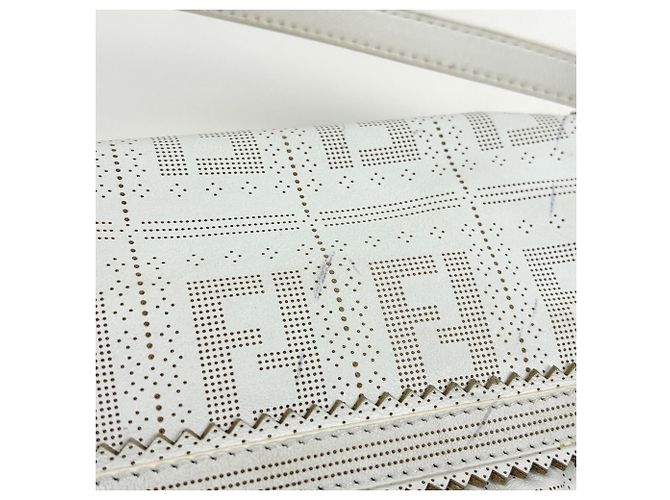 Bolsa de Ombro Fendi Zucca Branco - vista 6