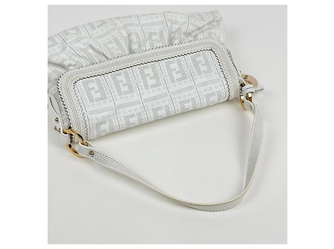 Bolsa de Ombro Fendi Zucca Branco - vista 9