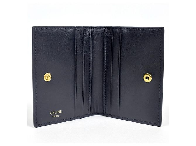 Céline Portabiglietti in pelle nera Celine Nero - vista 7