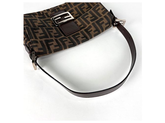 Borsa a tracolla Fendi Zucca Pattern Brown Marrone - vista 5