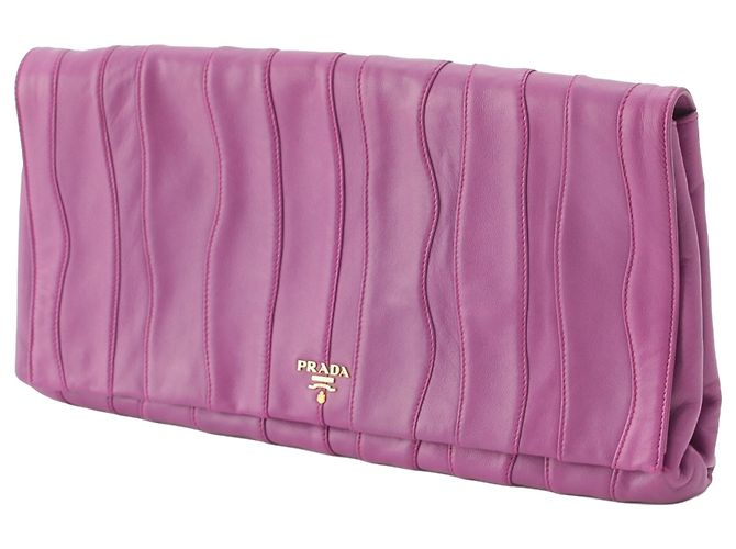 Clutch Prada Purple Nappa Waves Stripe Porpora - vista 12