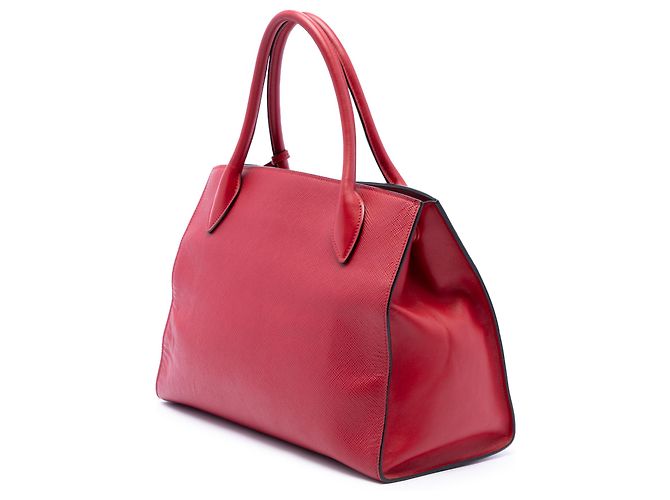 Prada Monochrome Top Handle Tote aus Saffiano-Leder in Rot, Medium - Ansicht 2