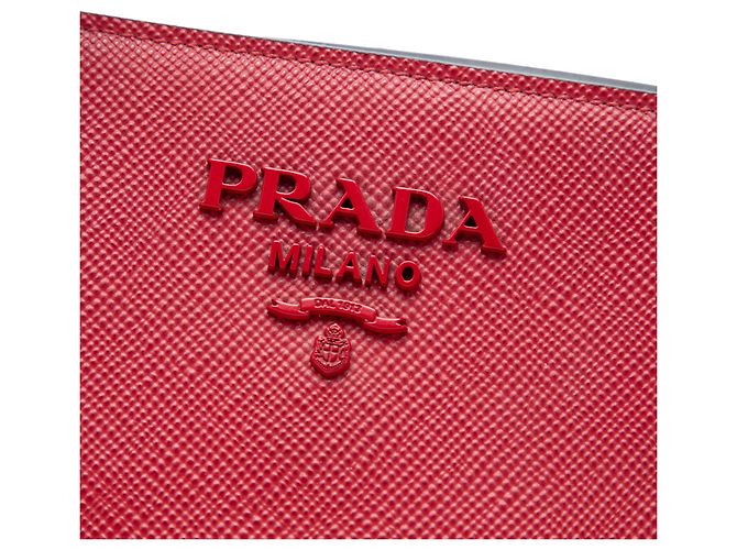 Prada Monochrome Top Handle Tote aus Saffiano-Leder in Rot, Medium - Ansicht 5