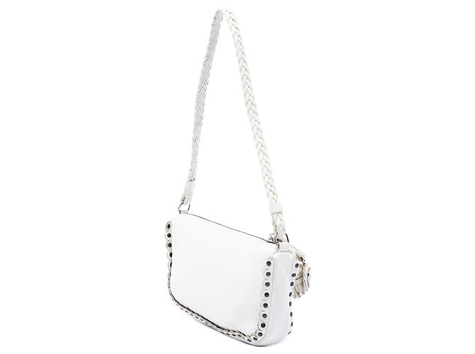 Dior Bohemian Schultertasche aus weißem Leder - Ansicht 2
