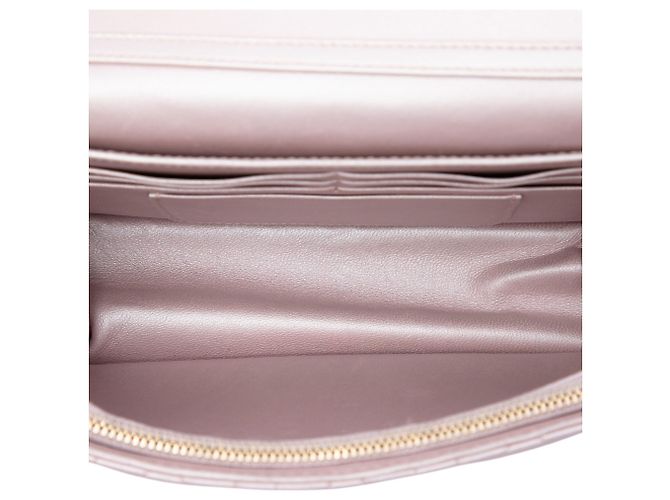 Borsa a tracolla Miss Dior Promenade in pelle d'agnello Cannage metallizzata rosa Dior - vista 4