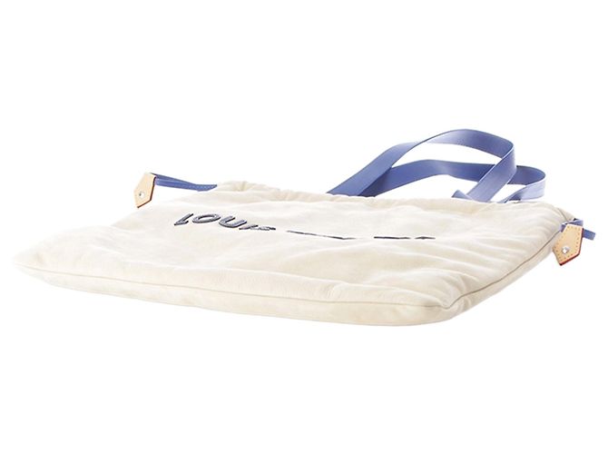 Borsa Tote Louis Vuitton White Nubuck Dust Bag Bianco Bianco sporco - vista 5